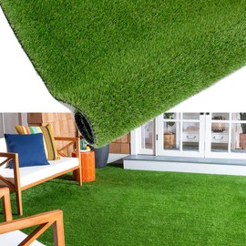 Homietina Artificial Grass Turf 4FTX23FT, 0.8 in Realistic Thick Synthetic Grass Indoor Outdoor Dog Balcony Garden Landscape Rug Turf, Faux Grass Rug Fake Carpet with Drainage Holes, Custom Size