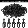 Yeanifeana Plastic Hooks for Gazebo Curtains, Mosquito Netting Black Plastic