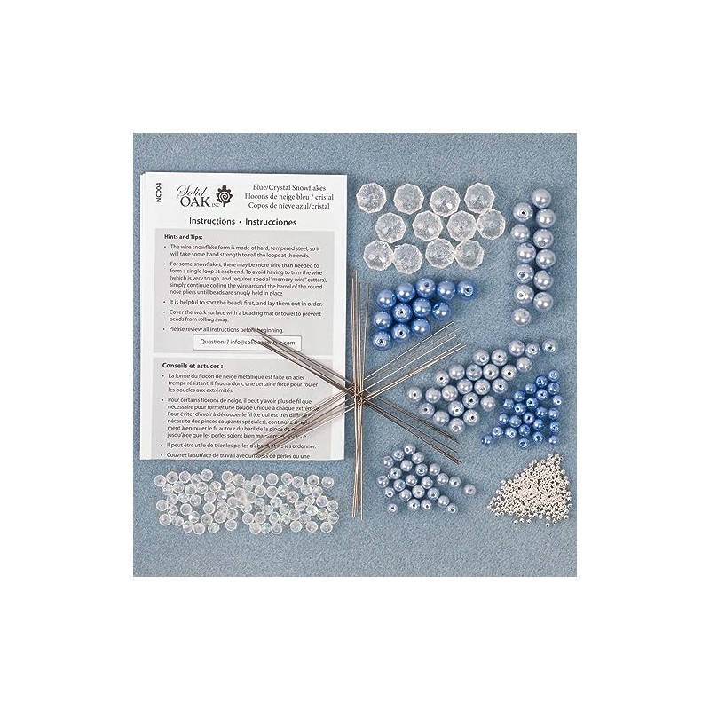 Solid Oak NC004 Kit Beaded Ornament Snowflakes Crystal/Black