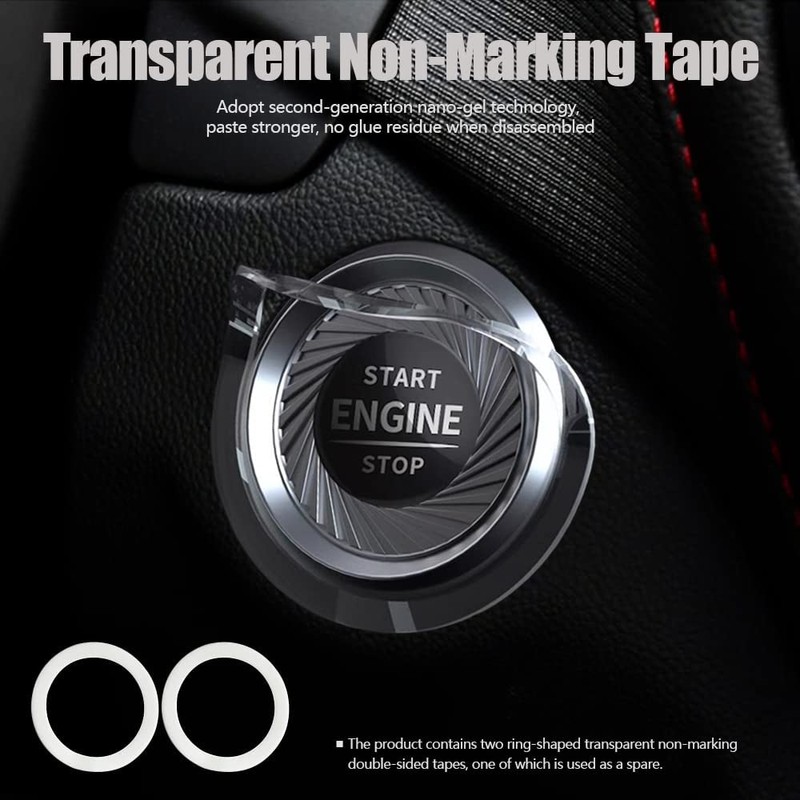 Tybasthe Tybasthe Rotary Push Start Button Cover, Cross Car Accessories