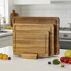Teak Wood Cutting Board Set, 3-Piece Cutting Board with Stand