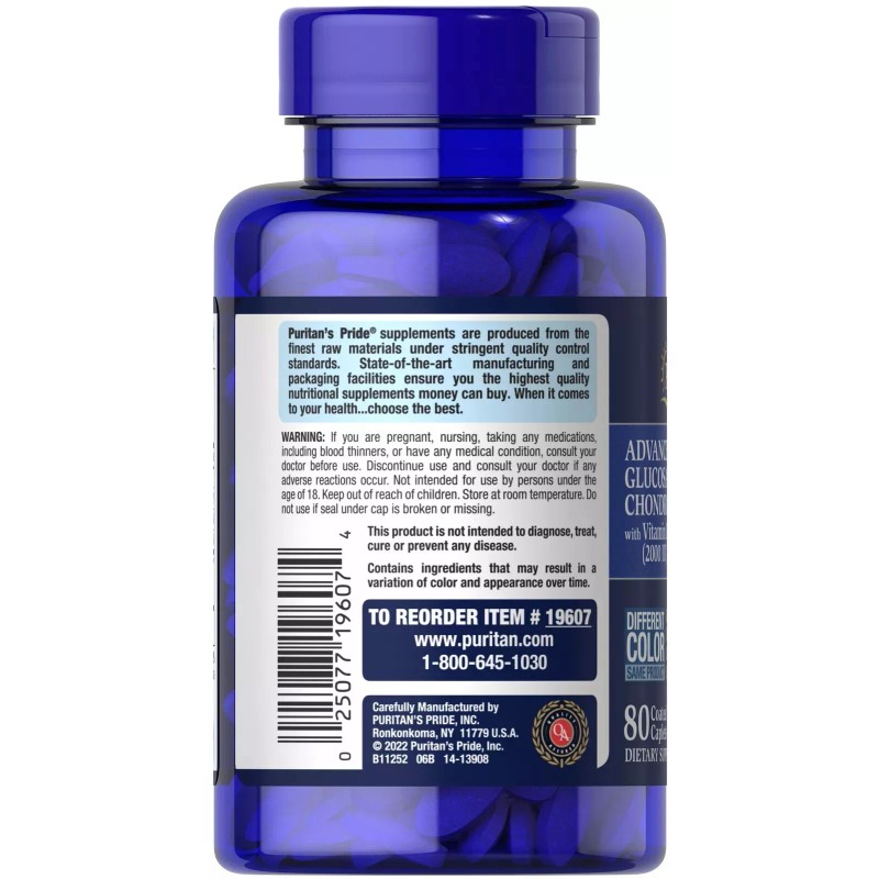 Puritan's Pride Glucosamine Chondroitin MSM With D3 50mcg (2000 IU),