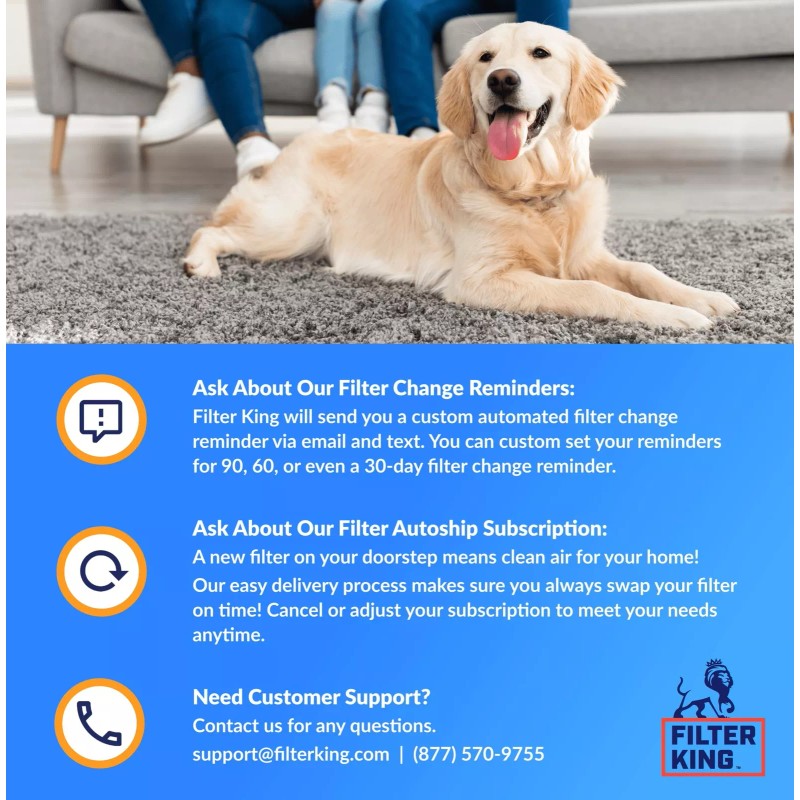 Filter King 15x24x1 Air Filter 4-PACK MERV 8 Actual Size