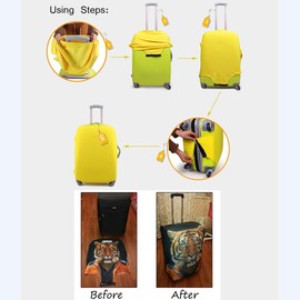 Cozeyat Airplane Print Luggage Cover Stylish Zipper Closure Suitcase Protector Anti-Scratch Travel Accessories Fits 18-28 Inch