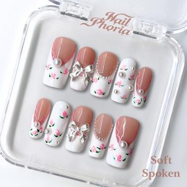 NailPhoria｜SURPRISE DEAL Collections (70 Styles) acrylic press nails:_Soft Spoken_S