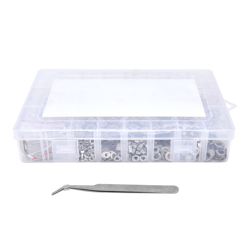580Pcs Screws Nuts Washers Kit 304 Stainless Steel Cylindrical Head