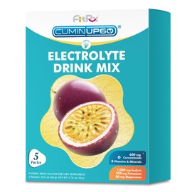 FitRx Electrolytes Powder with Turmeric & Curcumin, Hydration Packets Mix, Inulin Prebiotic Fiber, Gut Health, Anti-Inflammatory Support, Passion Fruit, Sugar Free, Non-GMO, Gluten-Free, 5 Packets