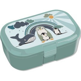Lutz Mauder Cute Penguin Lunch Box for Children 10689 Perfect for Penguin Fans Blue Boy Lunch Box School Primary School