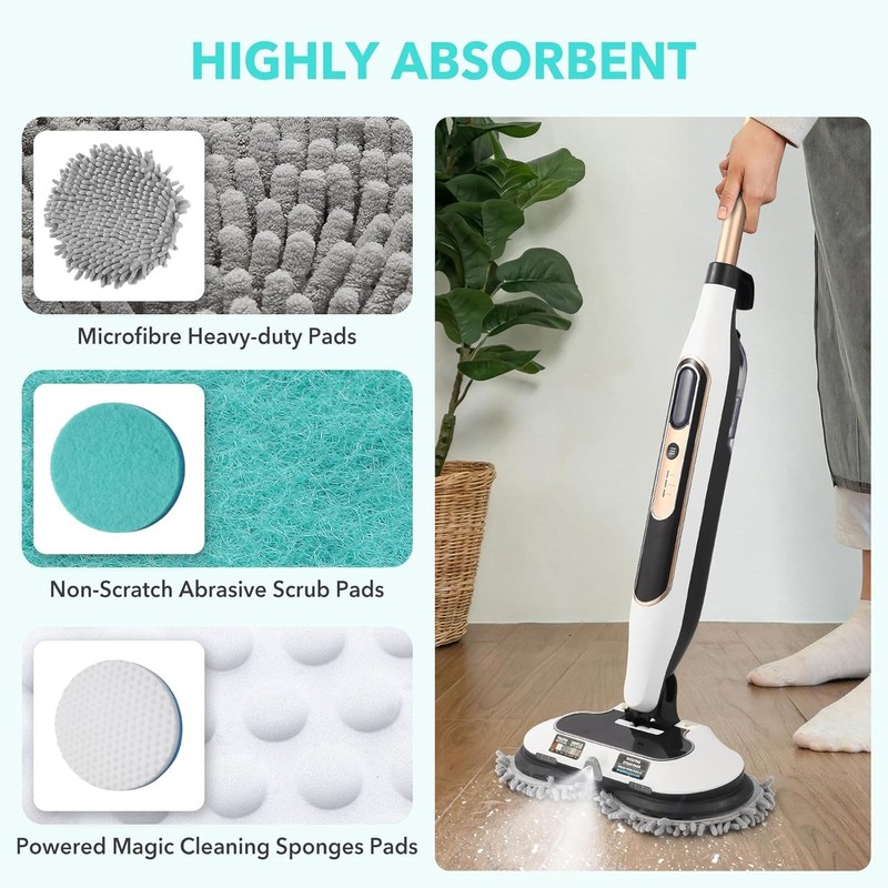Zeltauto S6002UK Steam and Scrub Mop Pads Replacement for Shark,Scrubbing
