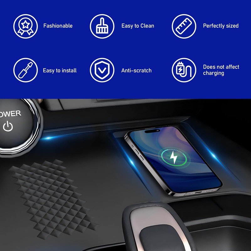 for Grand Highlander Accessories-Center Control Wireless Charging Anti-Slip Mat-Center Console