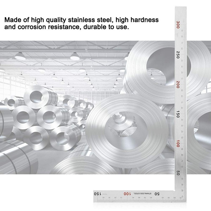 Oumefar Frame Square, Stainless Steel 90 Degree Right Angle Ruler,