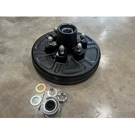 M-Parts 5200 LBS Replacement HUB Complete 12X2 1/2" Studs 6X5.5 BP PREGREASED Boxed KIT OR Change Out Mobile Home AXLES to Normal HUBS, Check Bearing ID'S (1.25" Outer ID, 1.75" Inner ID)