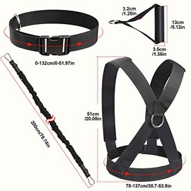 Banda elástica para entrenamiento de resistencia para correr, juego de cuerda de resistencia elástica, banda de resistencia larga, movimiento lateral,