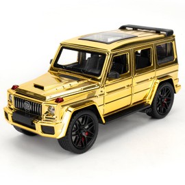 BGHSCA 1:24 Benz G63 Pull Back Alloy Car Model, Toy Car with Sound and Light Effects, High Performance Model Toy Vehicle Gift for Boys and Girls Aged 3+ Years (Golden)