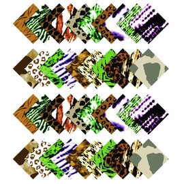 Soimoi 40Pcs Animals Print Cotton Precut Fabrics for Quilting Craft Strips 2.5x42inches Jelly Roll - Multicolor