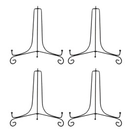 (4 Pack) Iron Display Stand, Black Iron Easel Plate Display Photo Holder Stand, Displays Picture Frames,Decorative Plates and Art 10 Inch