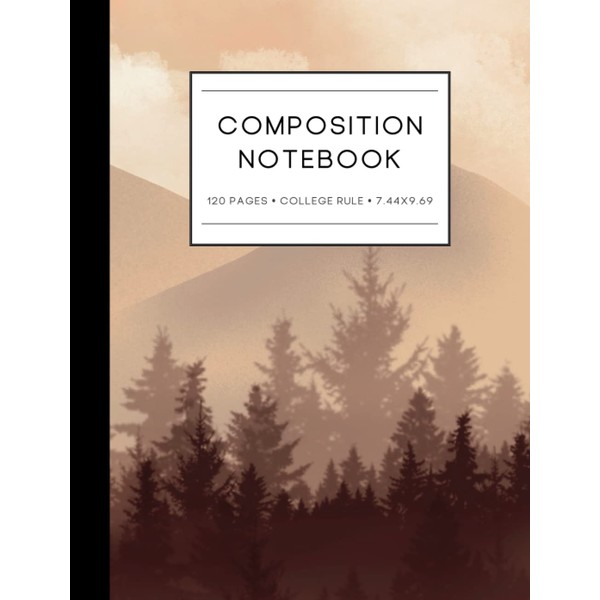 Wide Ruled Composition Notebook: Mountainside Tree Composition Notebook