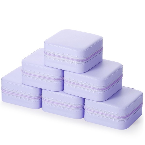 Hillban Bridesmaid Gifts Jewelry Box with Mirror, PU Leather Small