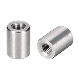 sourcing map M3 Round Connector Nuts, 304 Stainless Steel Coupling Nut 8 mm / 0.31 Inch Length, Pack of 20
