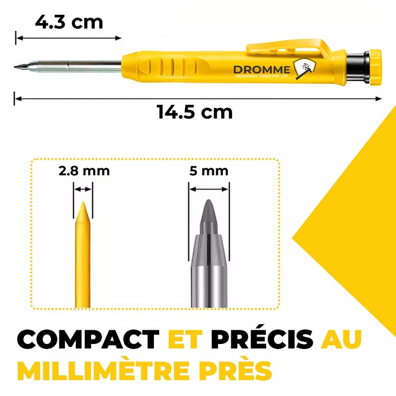 Dromme Professional Construction Site Pencil [+ 7 Leads Multi Holder