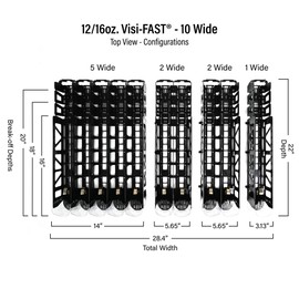 Visi-FAST Spring Push Drink Dispenser, Refrigerator Organizers and Storage for 12/16 oz Beverages, Bottles, and Cans, Drink Dispenser for Fridge, Commercial and Home, (Pack of 1)