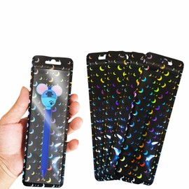 100 Pcs Beadable Pen Packaging Bags for Small Business, Resealable Foil Pouch Bag for Lipgloss,Jewelry,Cosmetic,Candy 2.5x8.66inch