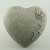 Trauer-Shop Decorative Heart with Rose for Laying, Stone Look Polyresin,