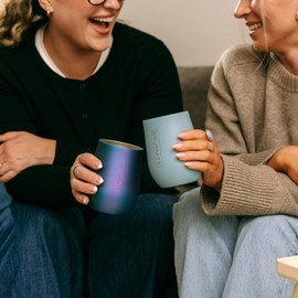 BrüMate Uncork'd 100% Leak-Proof 14oz Insulated Wine Tumbler with Lid - Vacuum Insulated Stainless Steel Wine Glass - Perfect For Travel & Outdoors (Kiwi)