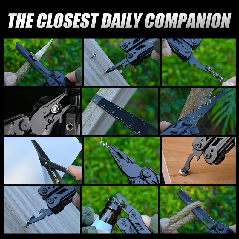 Raxco Gifts for Man, 15-in-1 Multitools with Pliers, Multi Tools