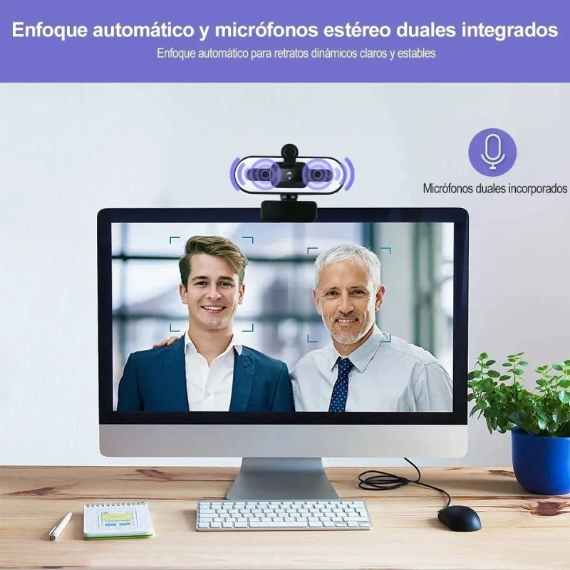Cámara Web 4k Hd Con Micrófono Enfoque Automático Hd 2160p