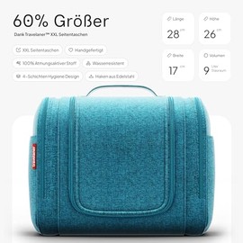 Kulturbeutel XXL [Design 2025] zum Aufh√§ngen f√ºr Damen, Herren & Kinder [9 Liter Stauraum], 3-in-1 Kulturtasche, Kosmetikkoffer, Kosmetiktasche f√ºr M√§nner & Frauen, Reise Waschtasche, Waschbeutel