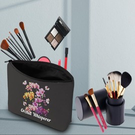 Orchid Plant Makeup Bag Orchid Whisperer Cosmetic Bag Orchids Grower Makeup Bag Orchid Lover Gift (Orchid Whisperer B)