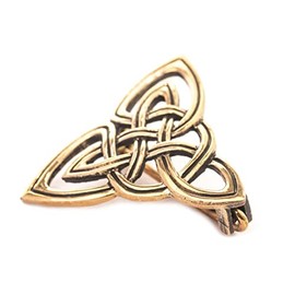 WINDALF Irish Jewellery Trisana 3 cm Celtic Trinity Brooch Bronze, Fabric jewellery bag