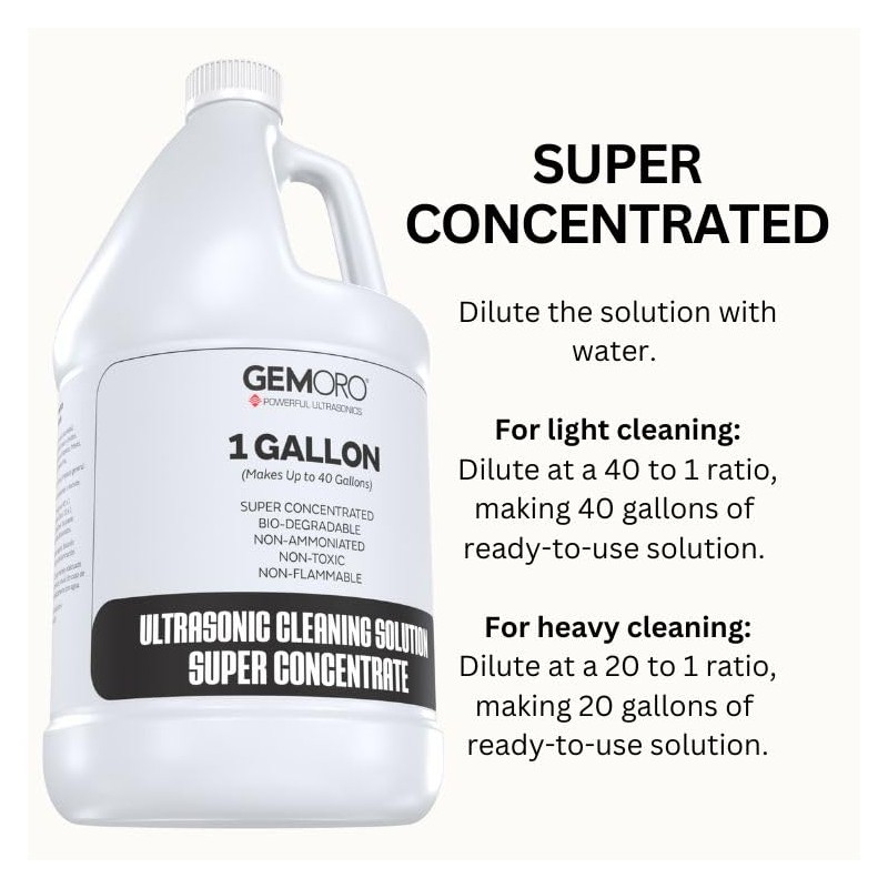 GemOro Jewelry Cleaner Solution Concentrate | for Ultrasonic Machines |