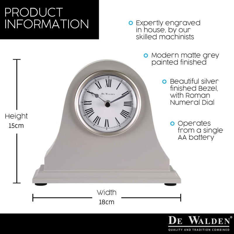 De Walden Dad's 90th Birthday Engraved Grey Mantel Clock Ninetieth