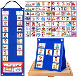 Visual Timetable Children Daily Routine Chart with 70 PECS Cards Now and Next Board for Kids Autism Preschool ADHD ASD for Home School