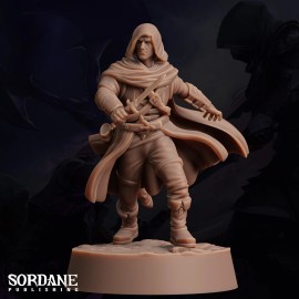 Arcane Minis Human Shadow Rogue - Pose 2b | Sordane Publishing | D&D Miniature