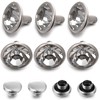 200 Sets Cz White Clear Crystal Rivets Rapid Rhinestone Silver