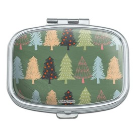 Spunky Christmas Trees Rectangle Pill Case Trinket Gift Box