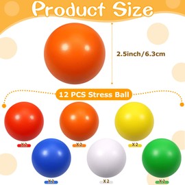 kymqlyw 24 Pcs 6 Colors Foam Stress Ball Squeeze Stress Relief Balls for Kids and Adults Hand Exercise Sensory Squishy Relief Toys for Anxiety ADHD Autism （6 Colors）