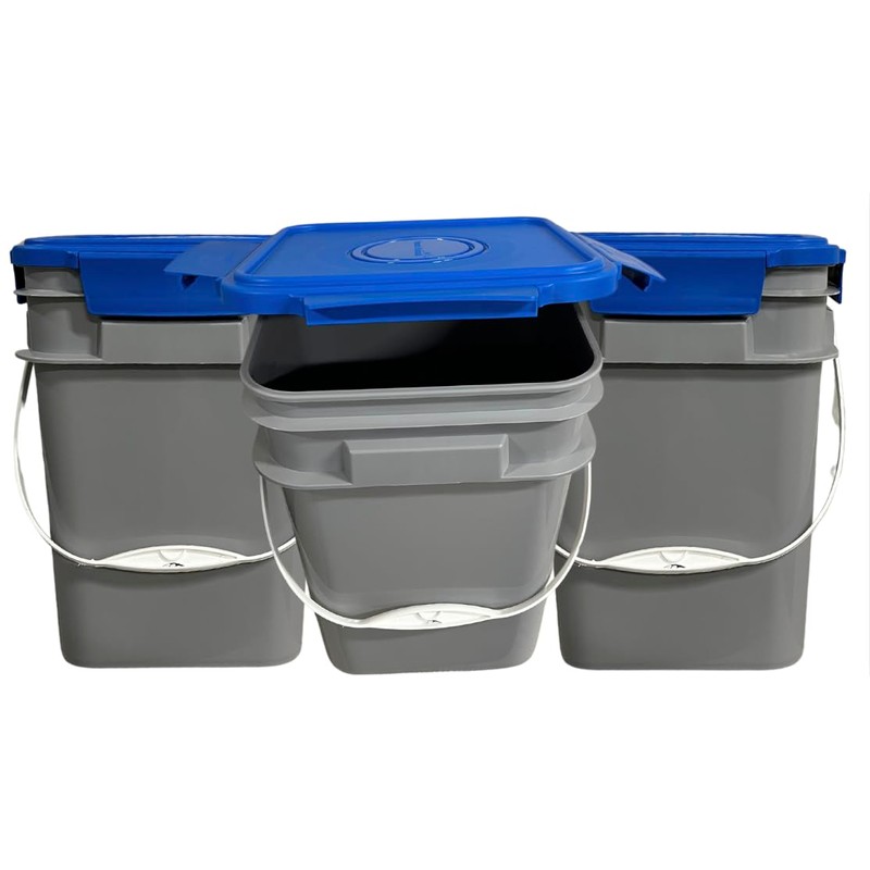 House Naturals 4 Gallon Square Bucket Pail with Plastic Handles