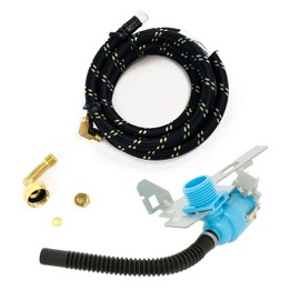 US-Based Supplier - W11434044 Inlet Valve and 6' Hose Fill Water Supply Kit W10278635RP - Compatible With Whirlpool Jenn-Air Kenmore KitchenAid Dishwasher - Replaces 4959228 AP6987233 UPGRADED Kit