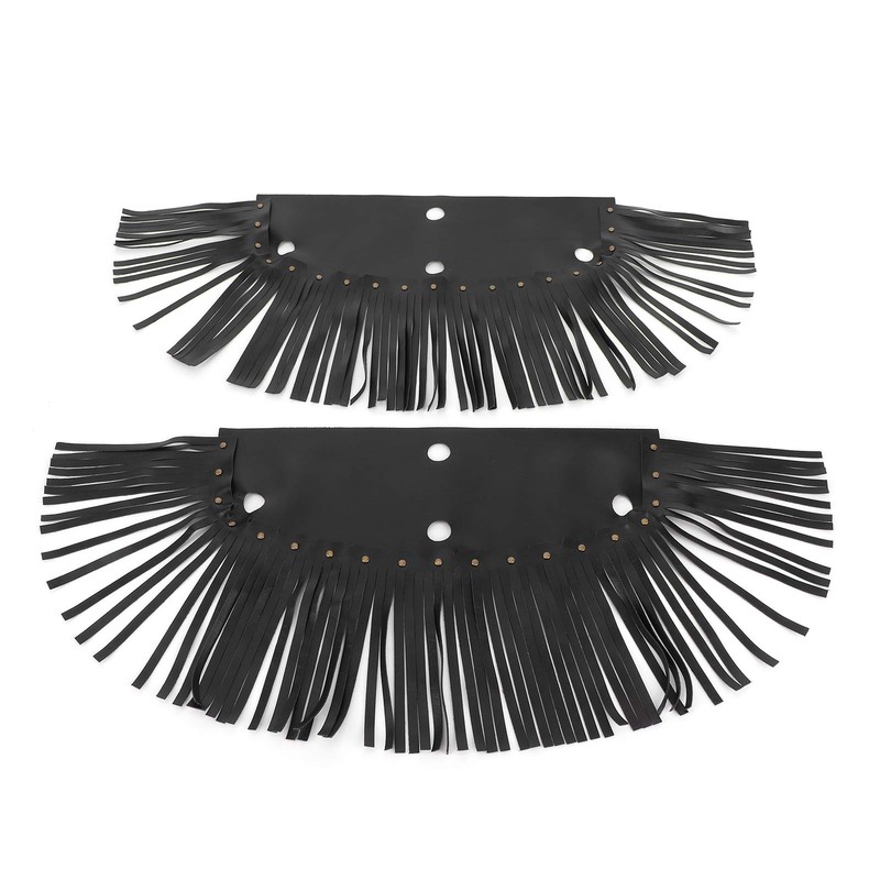 KIMISS Motorcycle Floorboard Fringe, 2Pcs Motorcycle Floorboard Fringe PU Leather