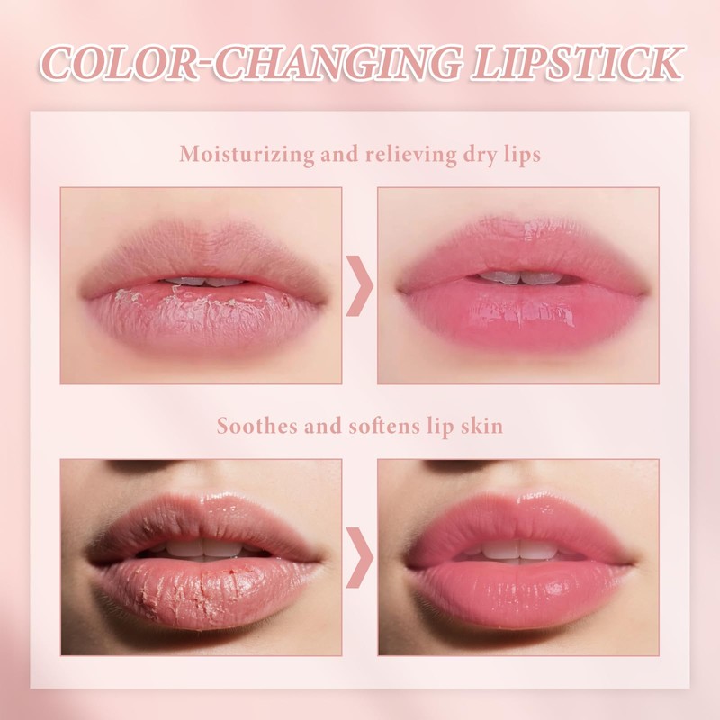 Pack of 2 Temperature Colour Changing Lipstick, Lip Balm, Waterproof,