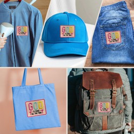 Cross God Is Good All the Time Patch 3 Inches Christian Religious Jesus Bible Verse Iron On/Sew On Embroidery Fabric Applique Patches for Trucker Hats Clothes Backpack DIY Accessories Friends Mom Gift