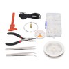 Earring Making Kit with Tweezers Ear Hooks Ear Pins Wax