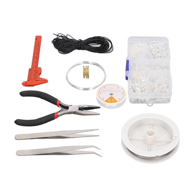 Earring Making Kit with Tweezers Ear Hooks Ear Pins Wax