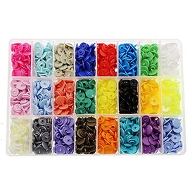 504 Sets KAM T3 Snaps, BetterJonny Size 16 Plastic Snaps Starter Fasteners Kit No-Sew Buttons for Crafts Doll Clothing Diaper Bibs Sewing 24 Colors