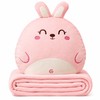 3-in-1 Cartoon Animal Pillow Blanket with Hand Warmer Pocket –