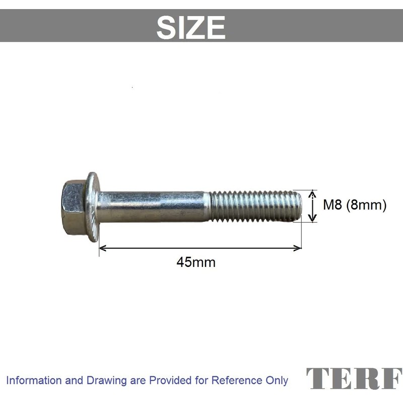 TERF® M8 X 45mm Serrated Flanged Hex Head Bolt M8